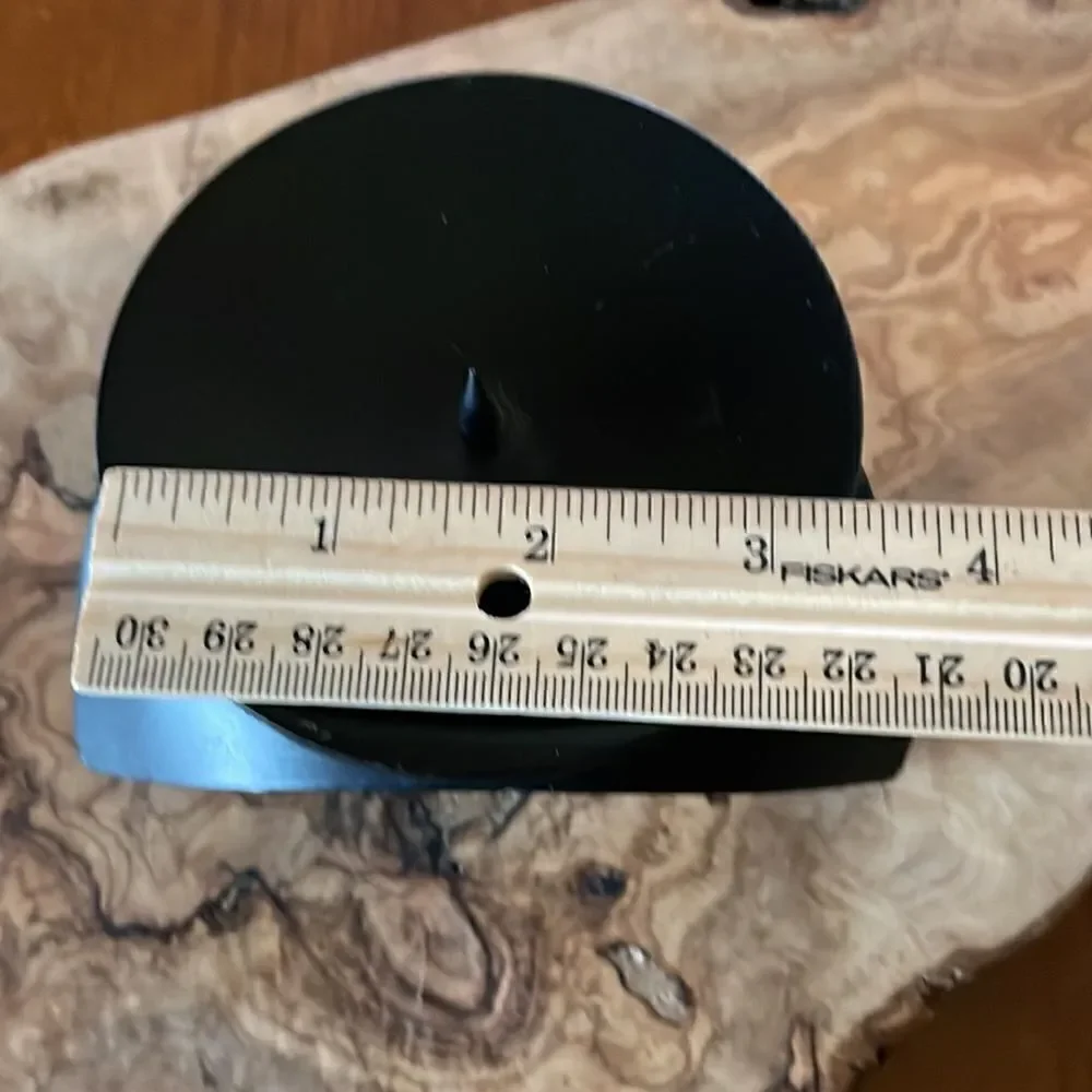 Mid Century Black Iron Tripod Pillar Candle Holder